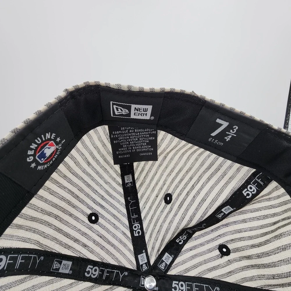 Chicago‎ White Sox Hat New Era 59FIFTY Striped Seersucker Fitted Size 7 3/4 NEW